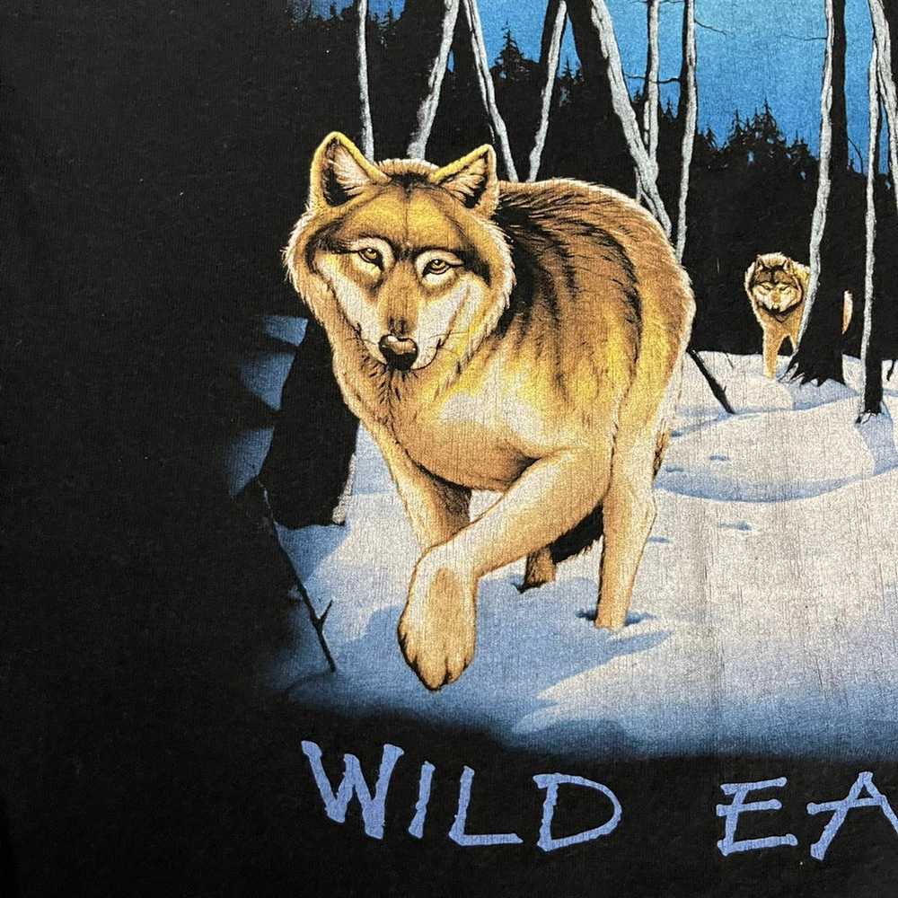 90s Wild Earth Wolf Graphic T-shirt Size Large - image 5