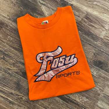 Vintage 1990s Orange Fubu Sports Spellout Shirt