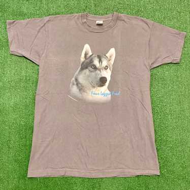 90s Siberian Husky Dog Single Stitch Tee - image 1
