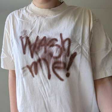 Vintage 90's Wash Me Graffiti Graphic T-shirt - image 1