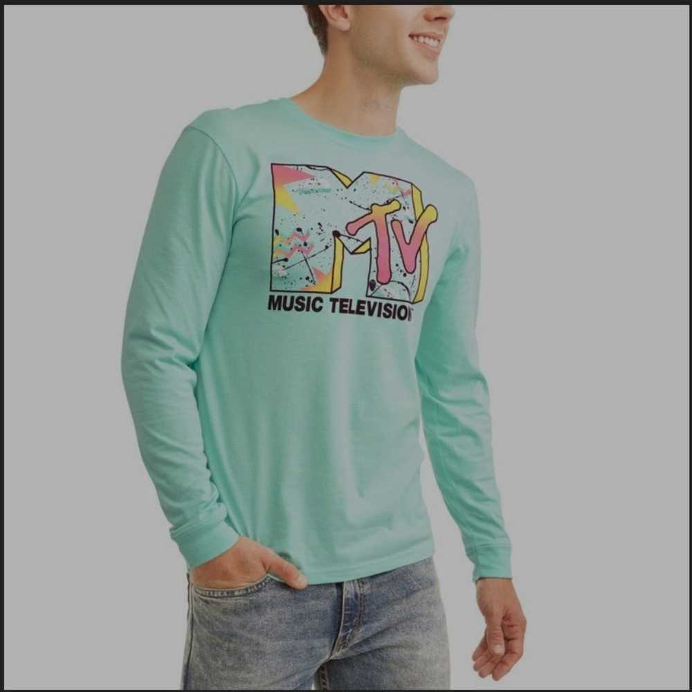 MTV logo long sleeve T shirt size XL - image 2