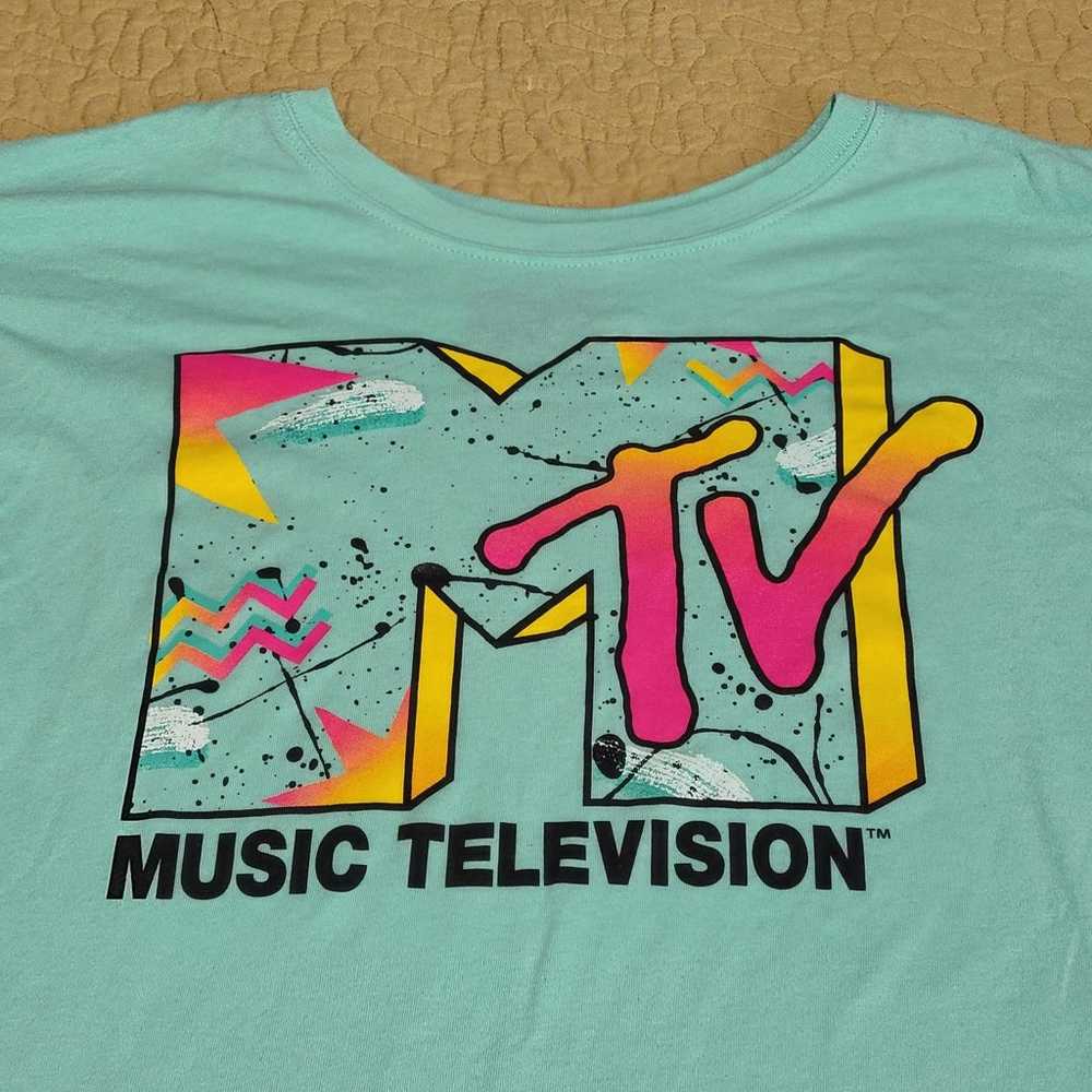 MTV logo long sleeve T shirt size XL - image 4