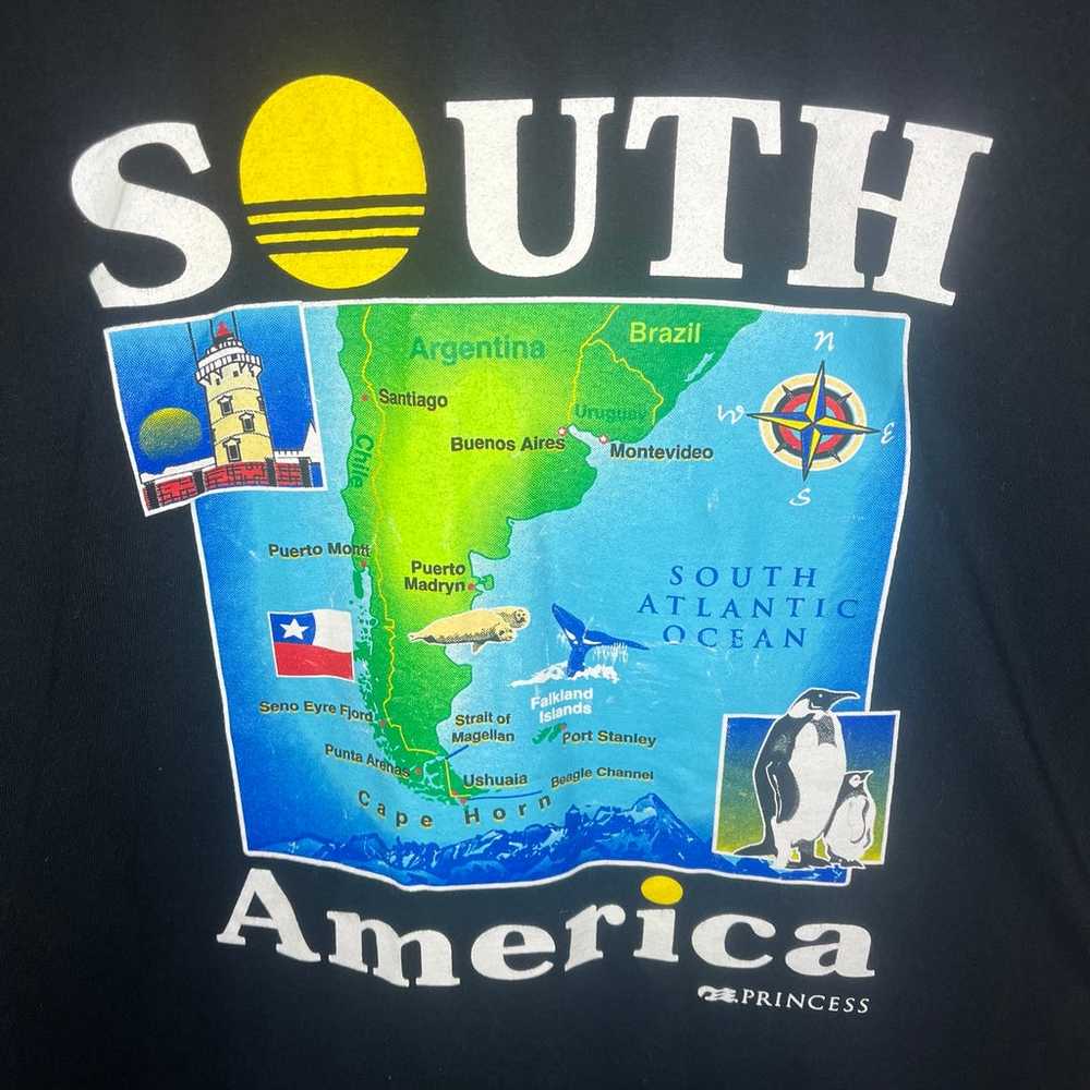 Vintage 90s South America Map Single Stitch shirt Gem