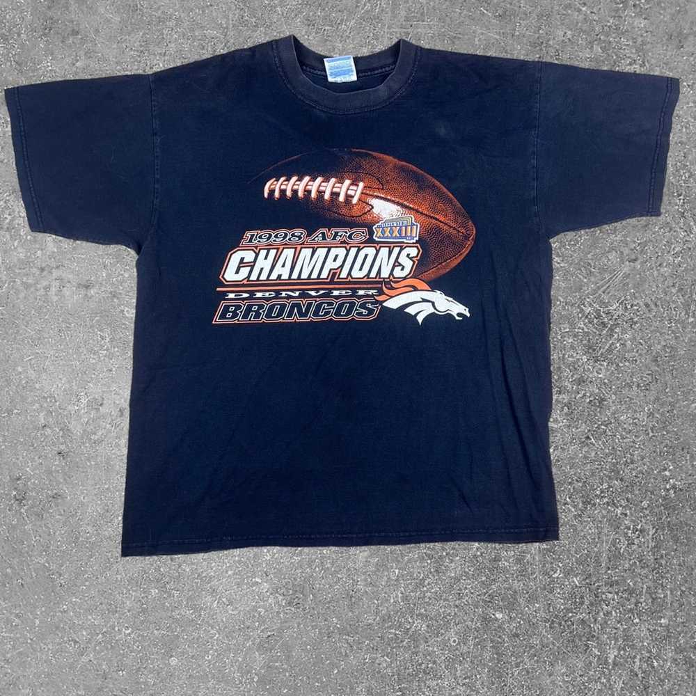 Vintage 1998 Denver Broncos Logo Mens XL T-Shirt … - image 1