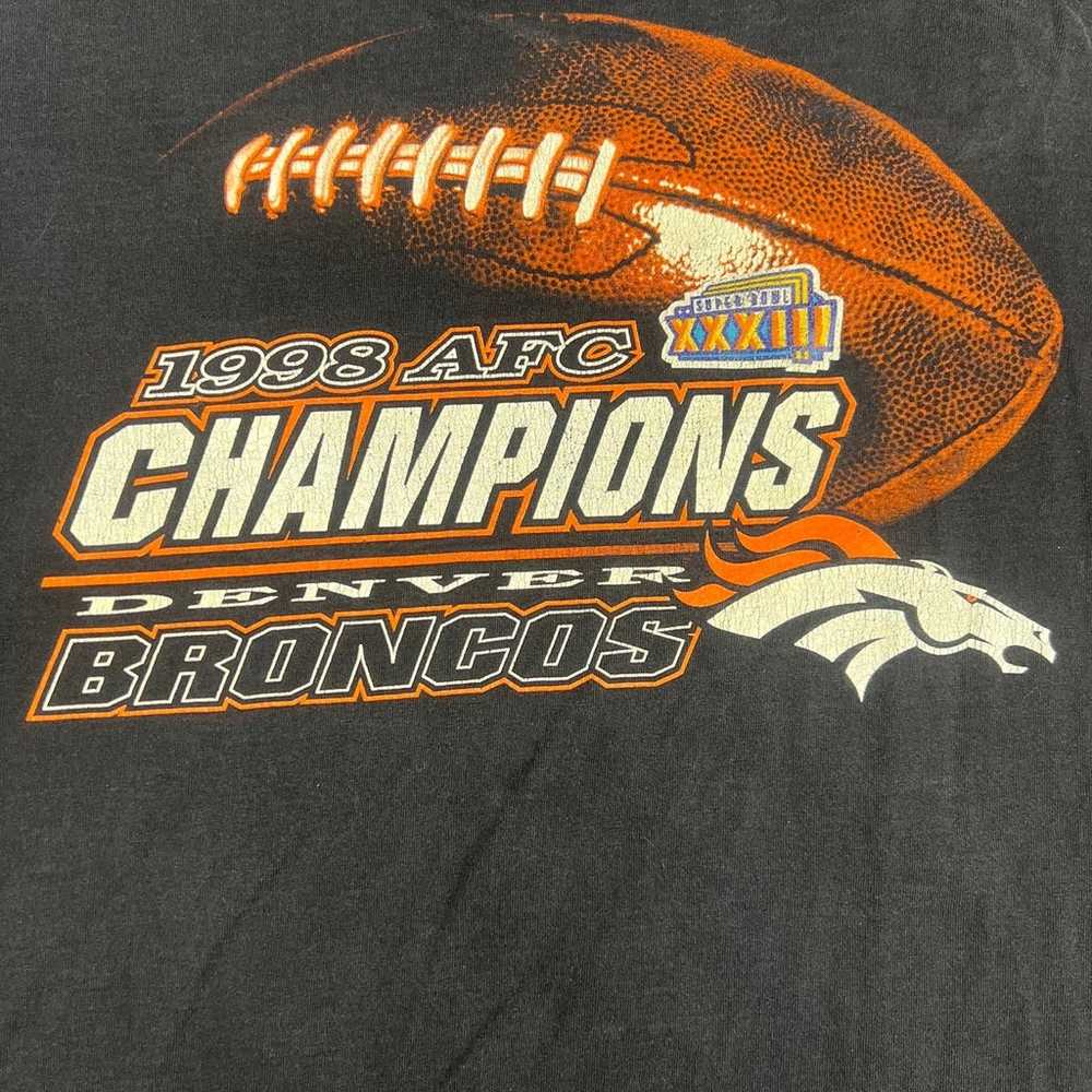Vintage 1998 Denver Broncos Logo Mens XL T-Shirt … - image 3