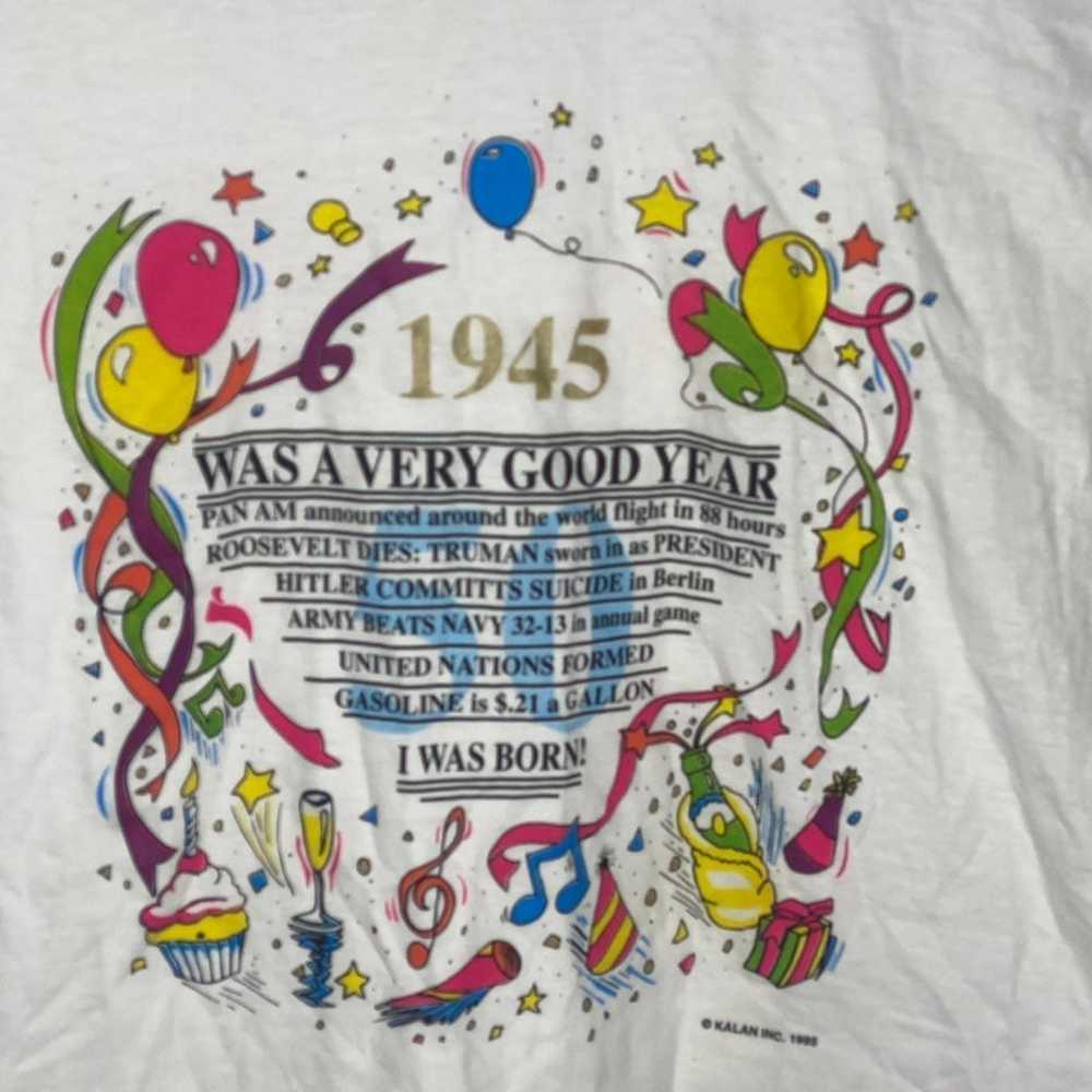 Vintage 1945 year born t shirt 77 year old birthd… - image 3