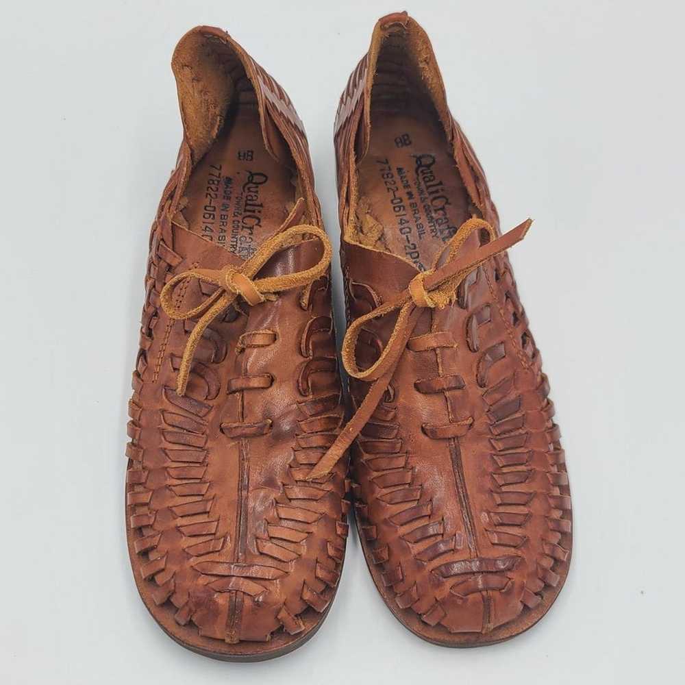 VTG QualiCraft huarache Leather Sandals Shoes - image 3