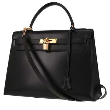 Hermès Kelly 32 cm handbag in black box leather C… - image 1
