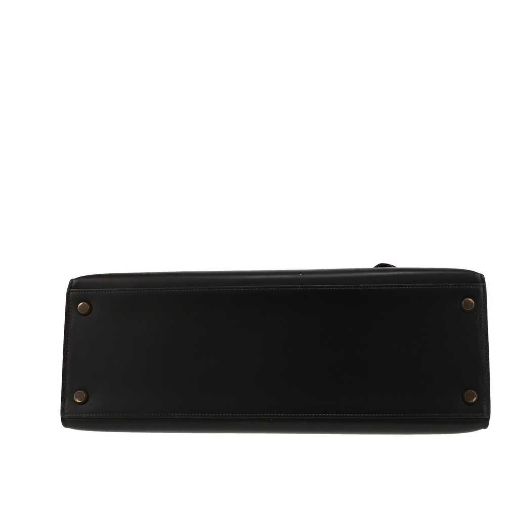 Hermès Kelly 32 cm handbag in black box leather C… - image 5