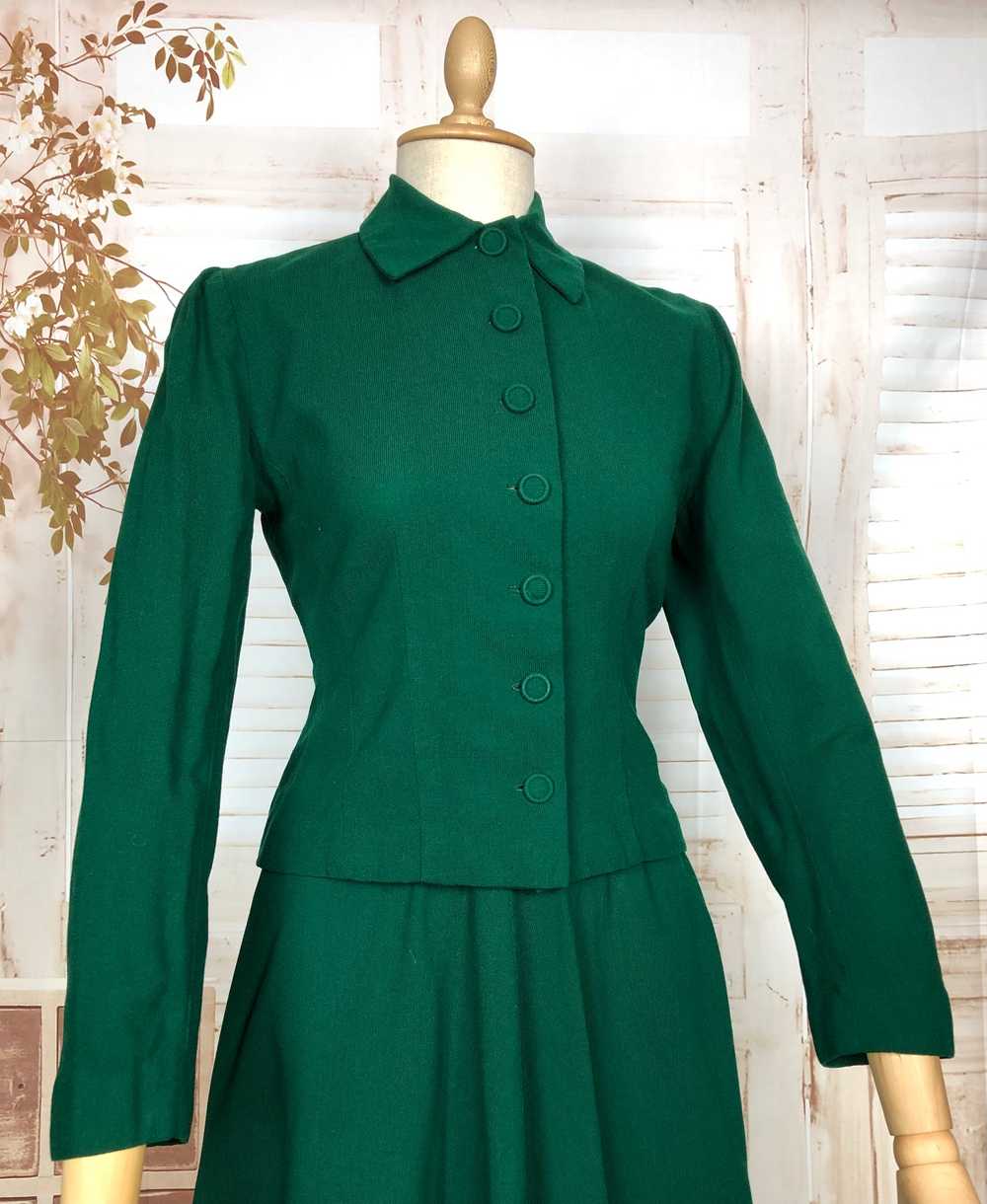 Stunning Original Late 1940s Vintage Forest Green… - image 10