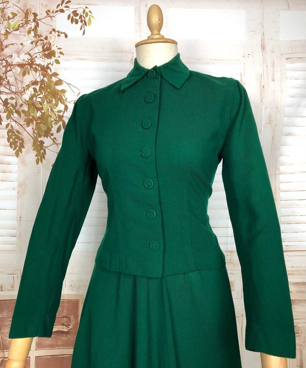 Stunning Original Late 1940s Vintage Forest Green… - image 12