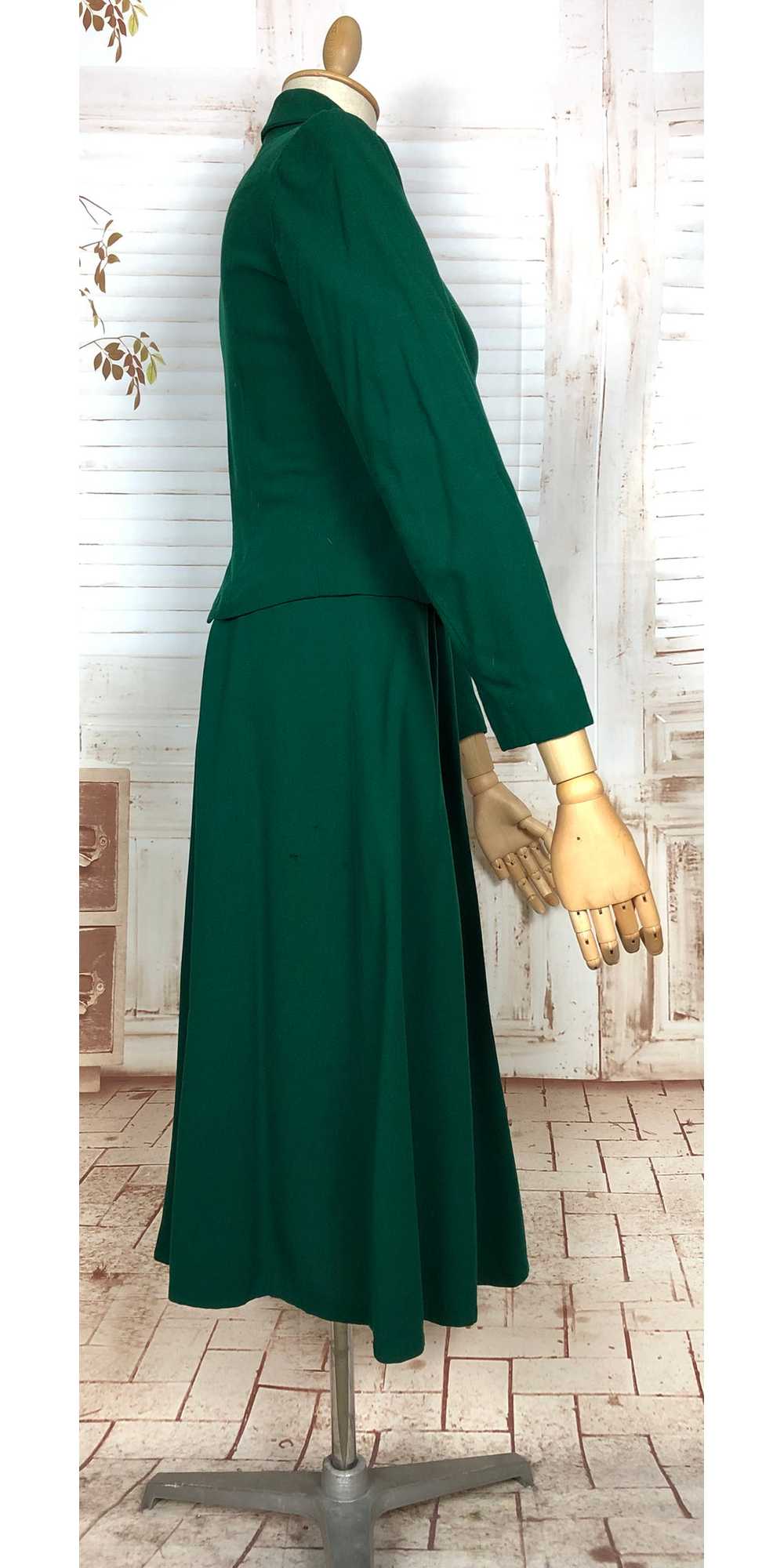 Stunning Original Late 1940s Vintage Forest Green… - image 2