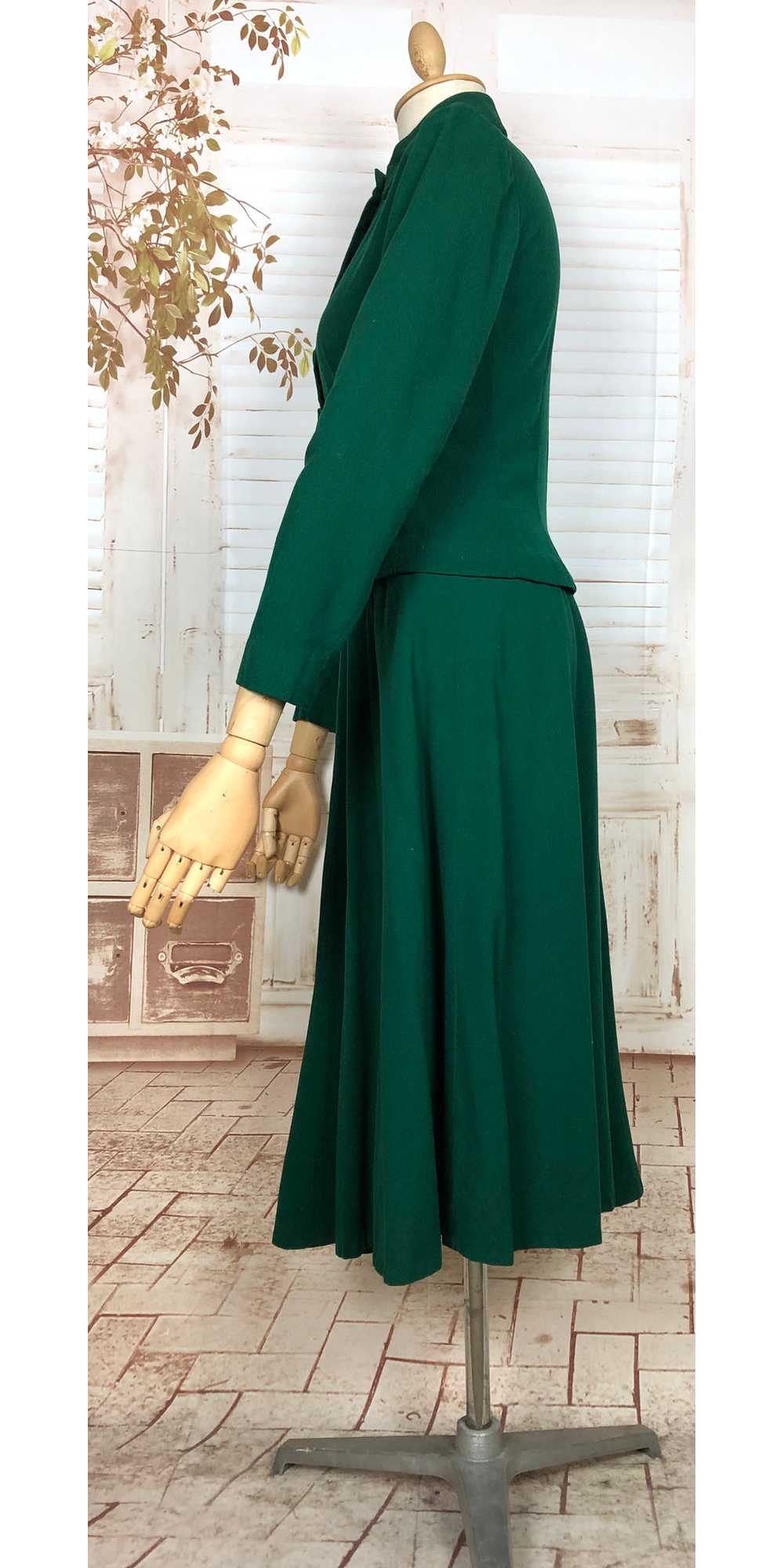 Stunning Original Late 1940s Vintage Forest Green… - image 6