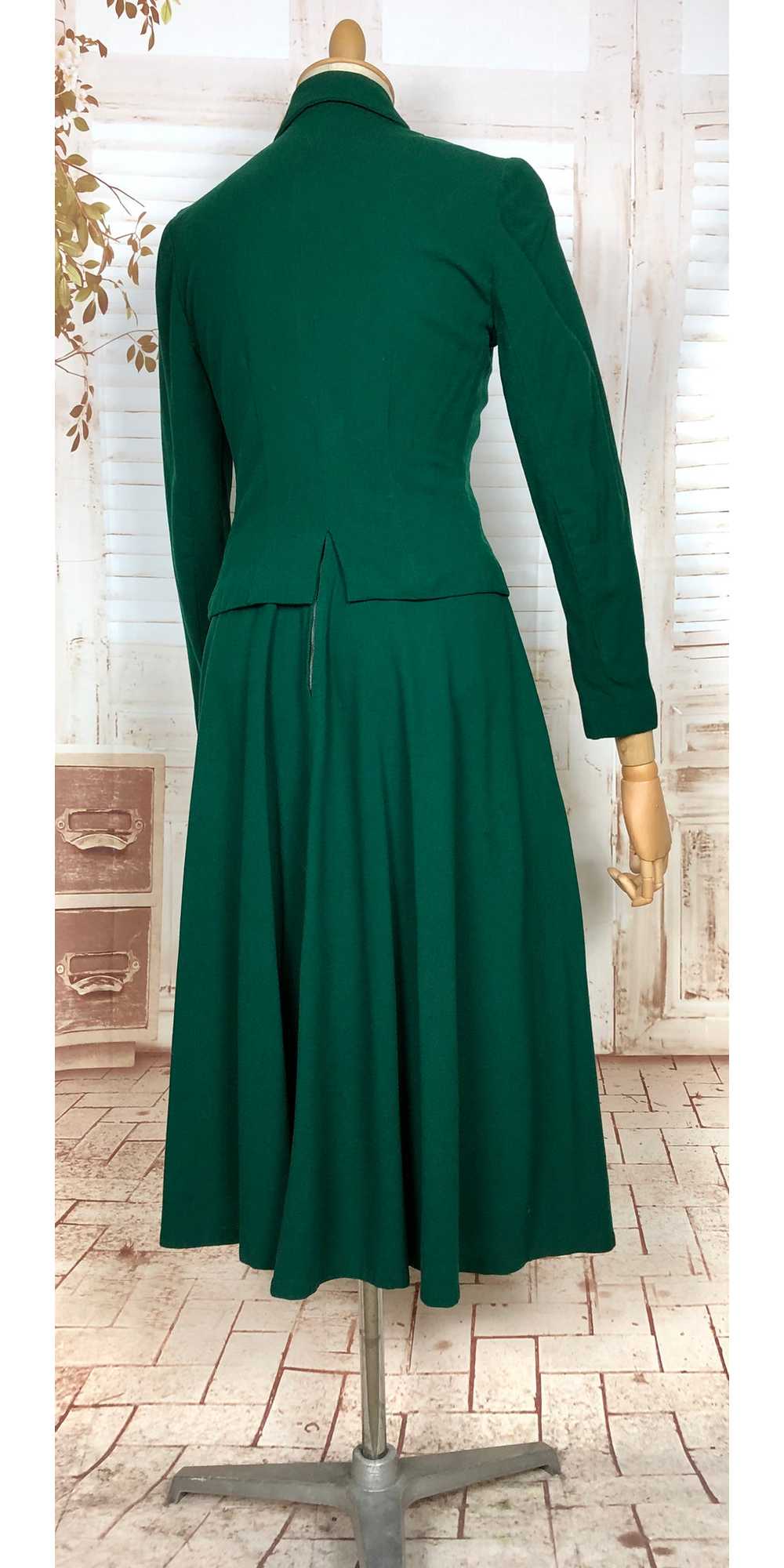 Stunning Original Late 1940s Vintage Forest Green… - image 9