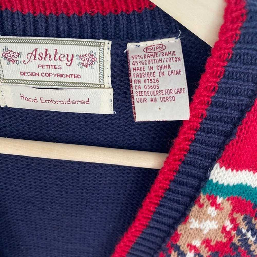 Vintage Ashley Womens S Front Button Sweater Vest… - image 6