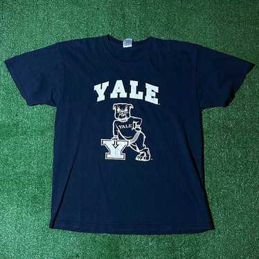 2000s Yale University Mascot Logo Navy Blue Tee. S