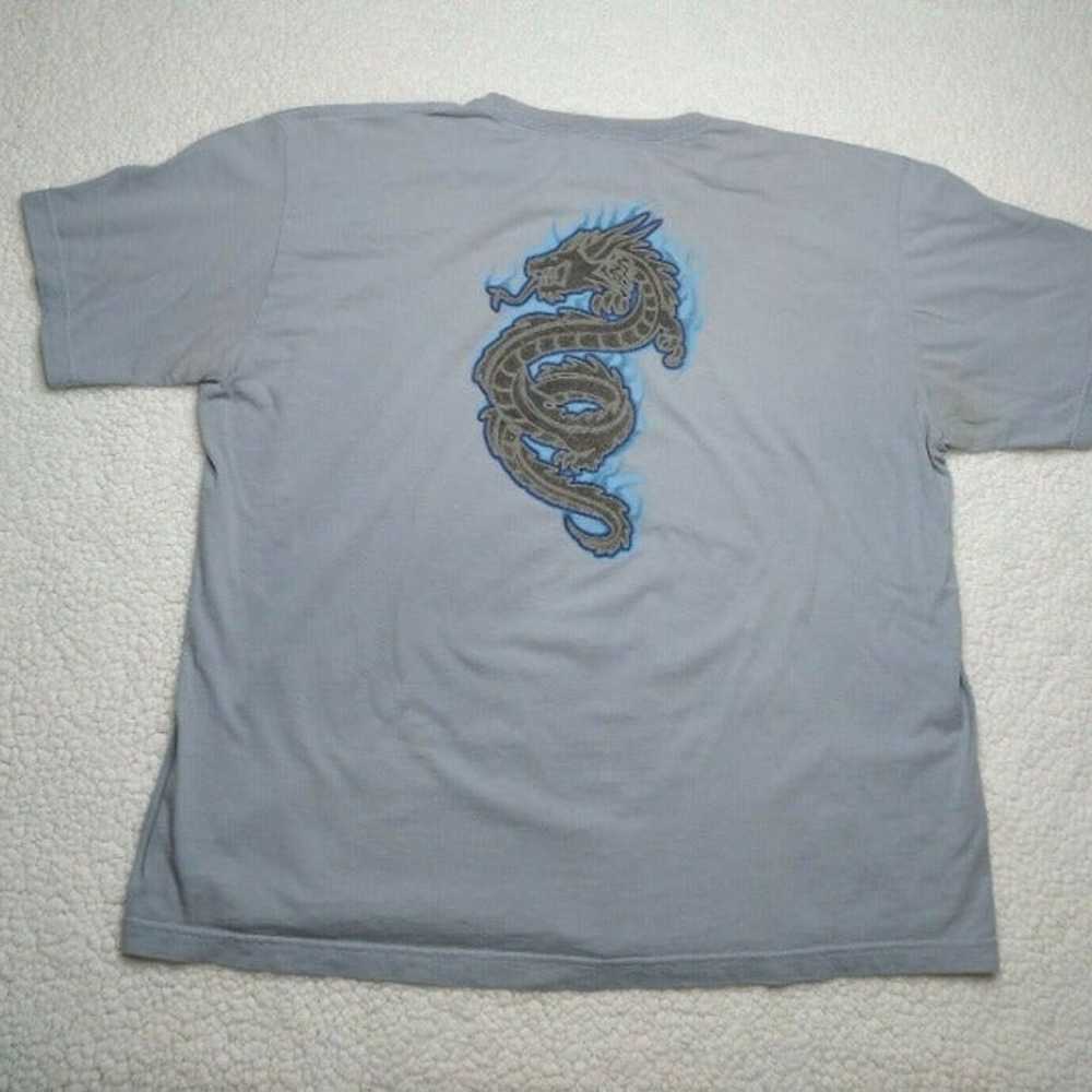 Vintage 90s Utility Dragon Flames Blue T-shirt Si… - image 5