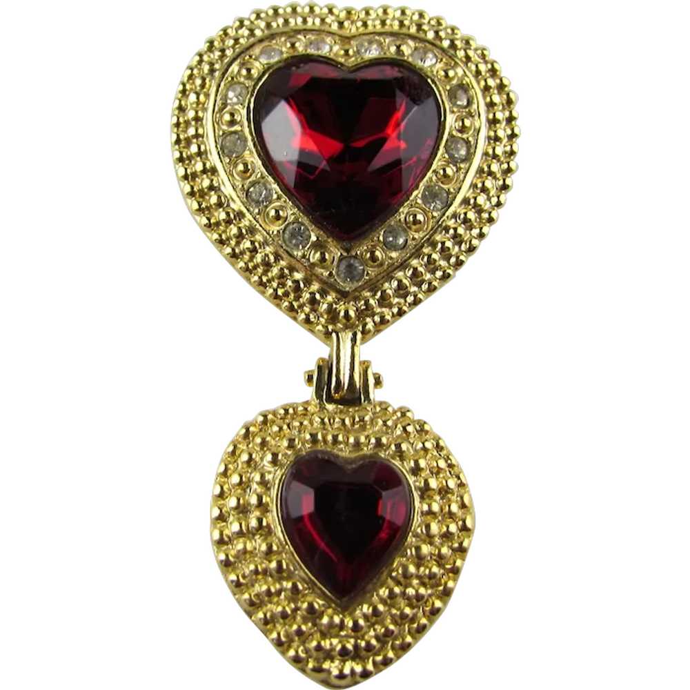 Victoria's Secret Gold Tone Pin With Rich Red Fau… - image 1