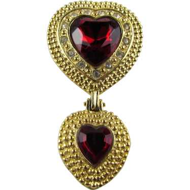 Victoria's Secret Gold Tone Pin With Rich Red Fau… - image 1
