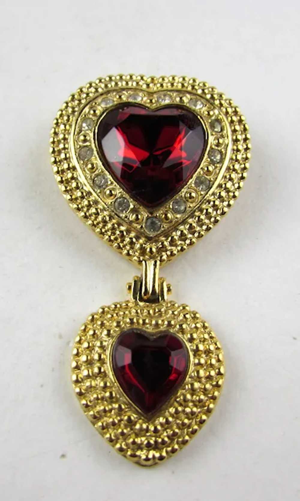 Victoria's Secret Gold Tone Pin With Rich Red Fau… - image 4