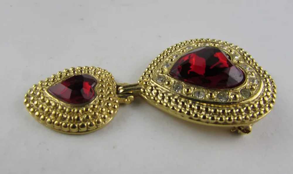 Victoria's Secret Gold Tone Pin With Rich Red Fau… - image 5