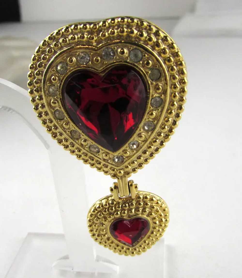 Victoria's Secret Gold Tone Pin With Rich Red Fau… - image 6