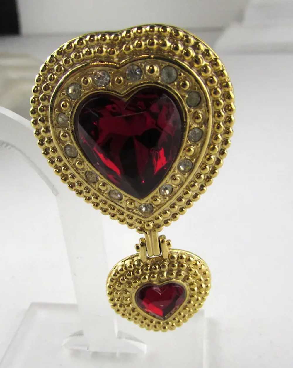 Victoria's Secret Gold Tone Pin With Rich Red Fau… - image 8
