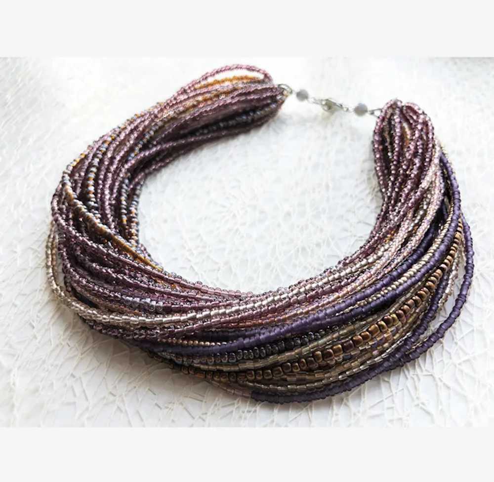 Statement multi layer dusty purple collar choker,… - image 11