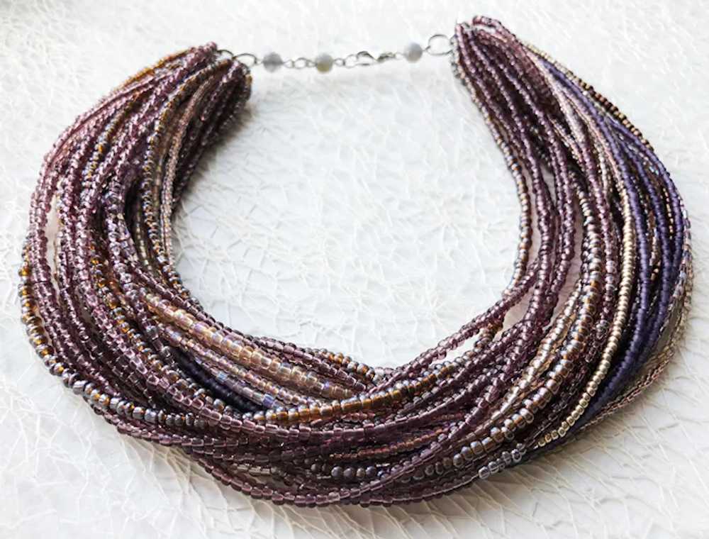 Statement multi layer dusty purple collar choker,… - image 12