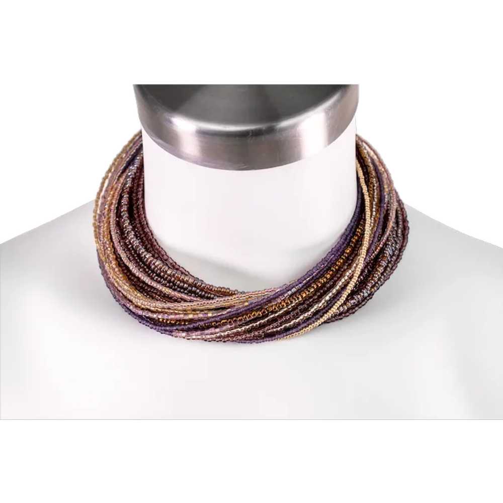 Statement multi layer dusty purple collar choker,… - image 1