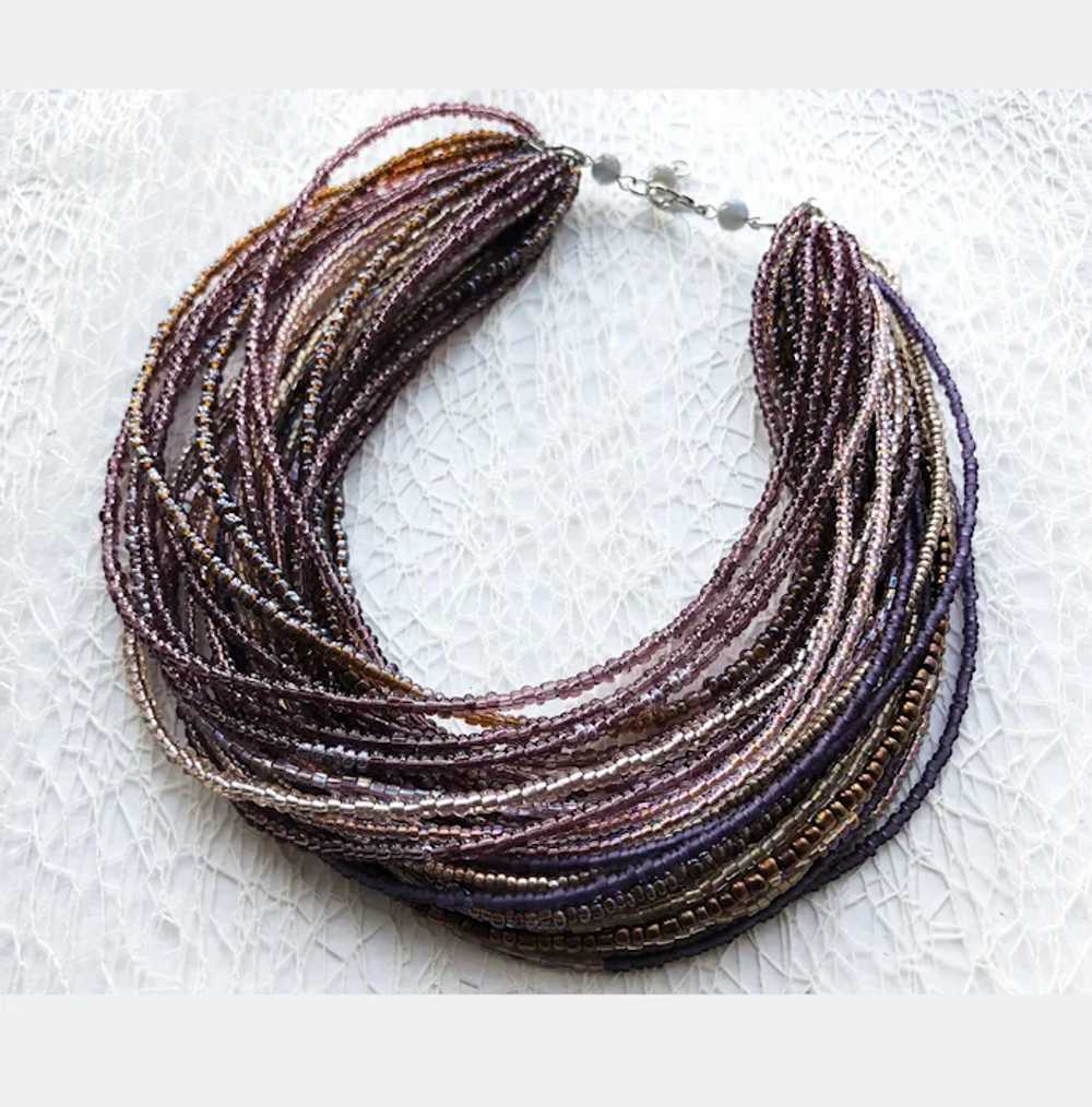 Statement multi layer dusty purple collar choker,… - image 2