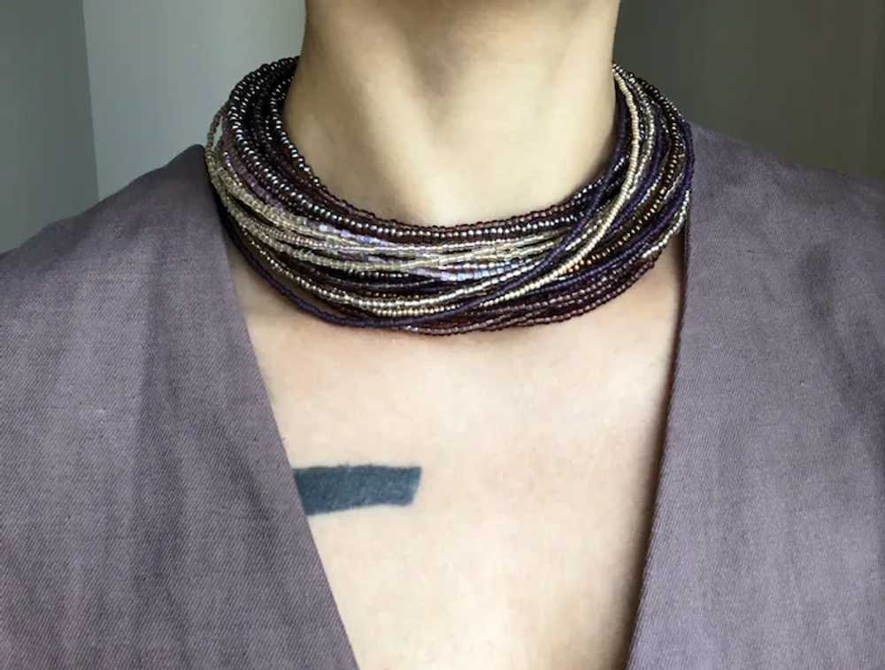 Statement multi layer dusty purple collar choker,… - image 8