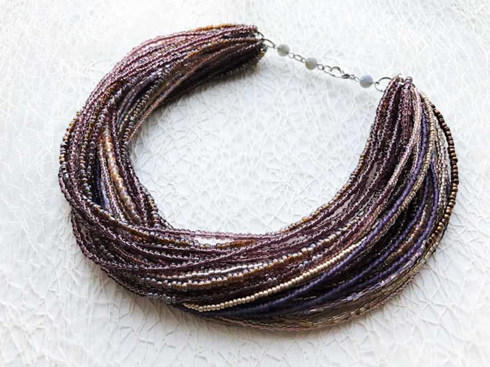 Statement multi layer dusty purple collar choker,… - image 9