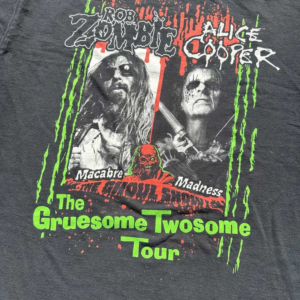 Vintage Rob Zombie Alice Cooper Band Concert T Sh… - image 2