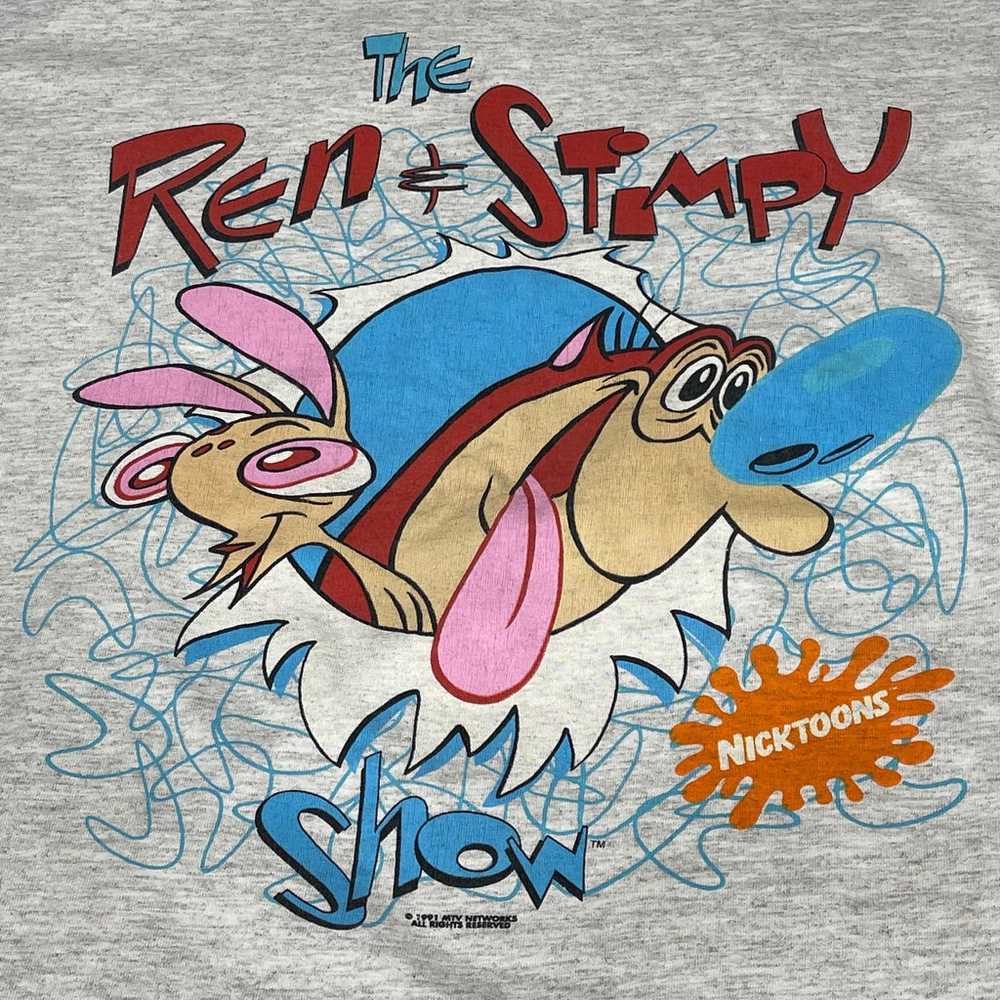 Vintage 1991 MTV Nickelodeon Ren Stimpy Show T-Sh… - image 2