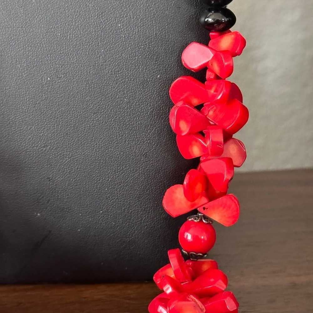 Mediterranean luxury coral onyx necklace - image 7