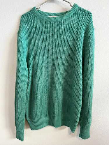 London Fog Vintage London Fog Teal Cable Knit Ove… - image 1