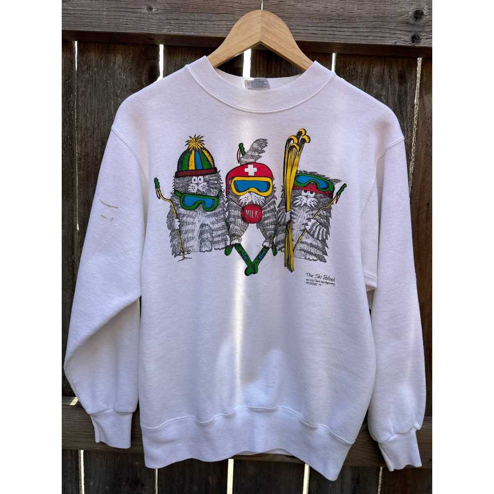 Hanes Vintage Funny Snow Cats humor Sweater Mens … - image 2