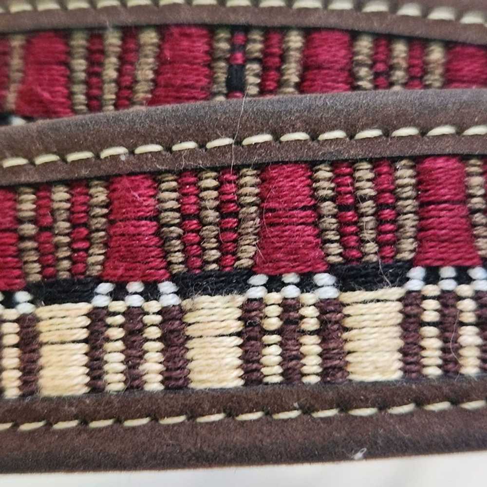 Vintage Embroidered Suede Unique Belt Size 40 - image 3