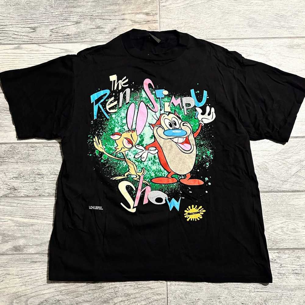 Vintage 1991 The Ren And Stimpy Show MTV T-Shirt … - image 1