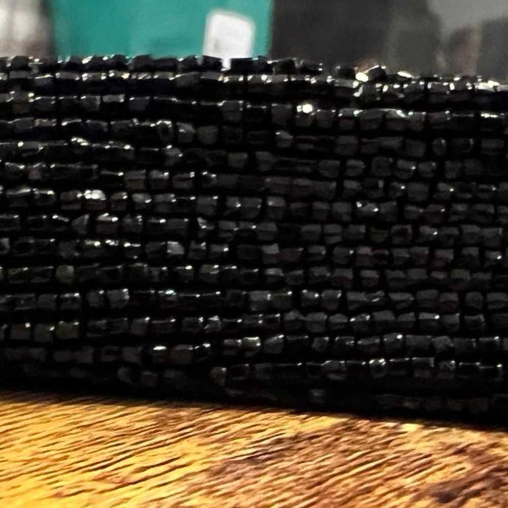 VINTAGE: ladies black beaded clutch handbag. - image 6