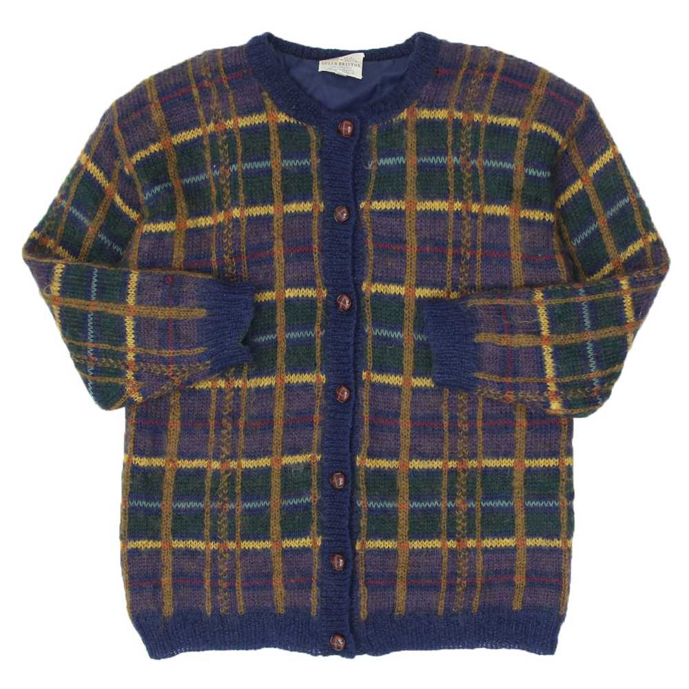 1993 Vintage Susan Bristol Plaid Woolen Sweater C… - image 1