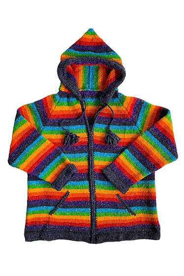 Vintage 1990s Rainbow Hooded Sweater Selected by S