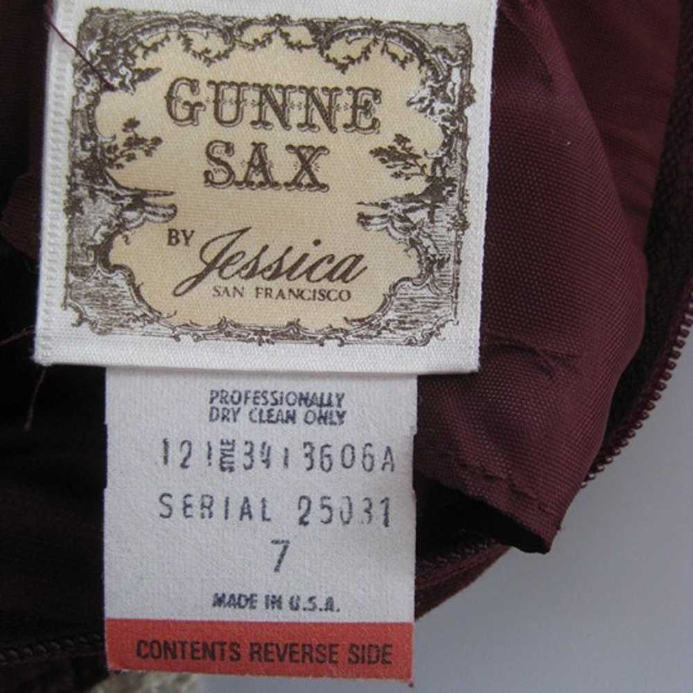 Gunne Sax Jumpsuit / 70s / Burgundy Baby Cotton C… - image 4