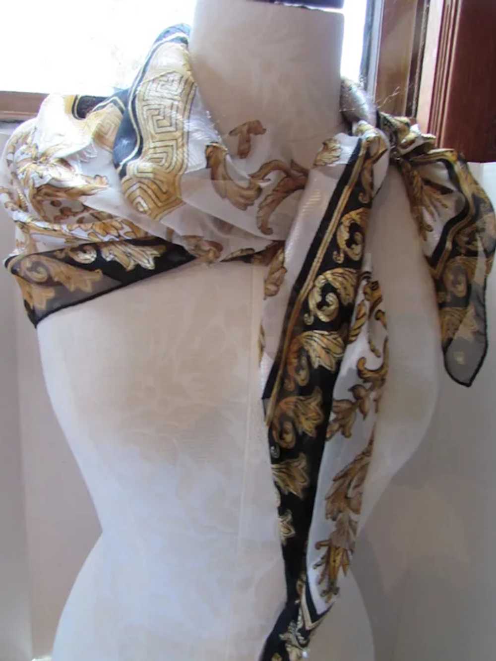 SALE Classic Oversize Scarf Byzantine Gold & Blac… - image 3