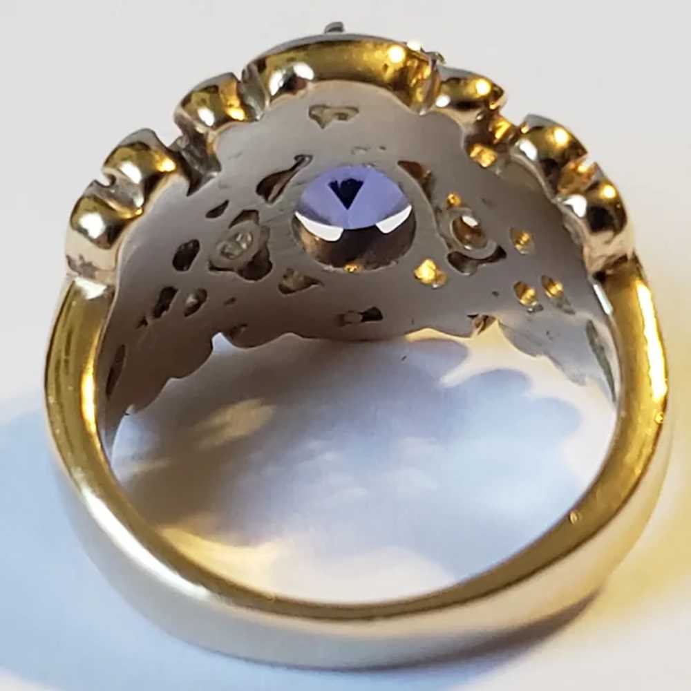 Lovely Vintage 14K Gold Tanzanite Diamond Ring - image 9