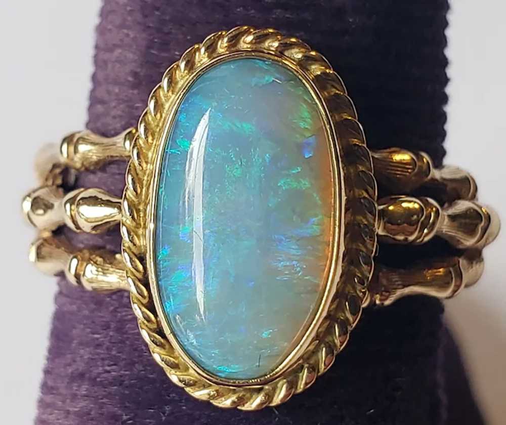 Lovely 14K Gold Vintage Opal Ring - image 3