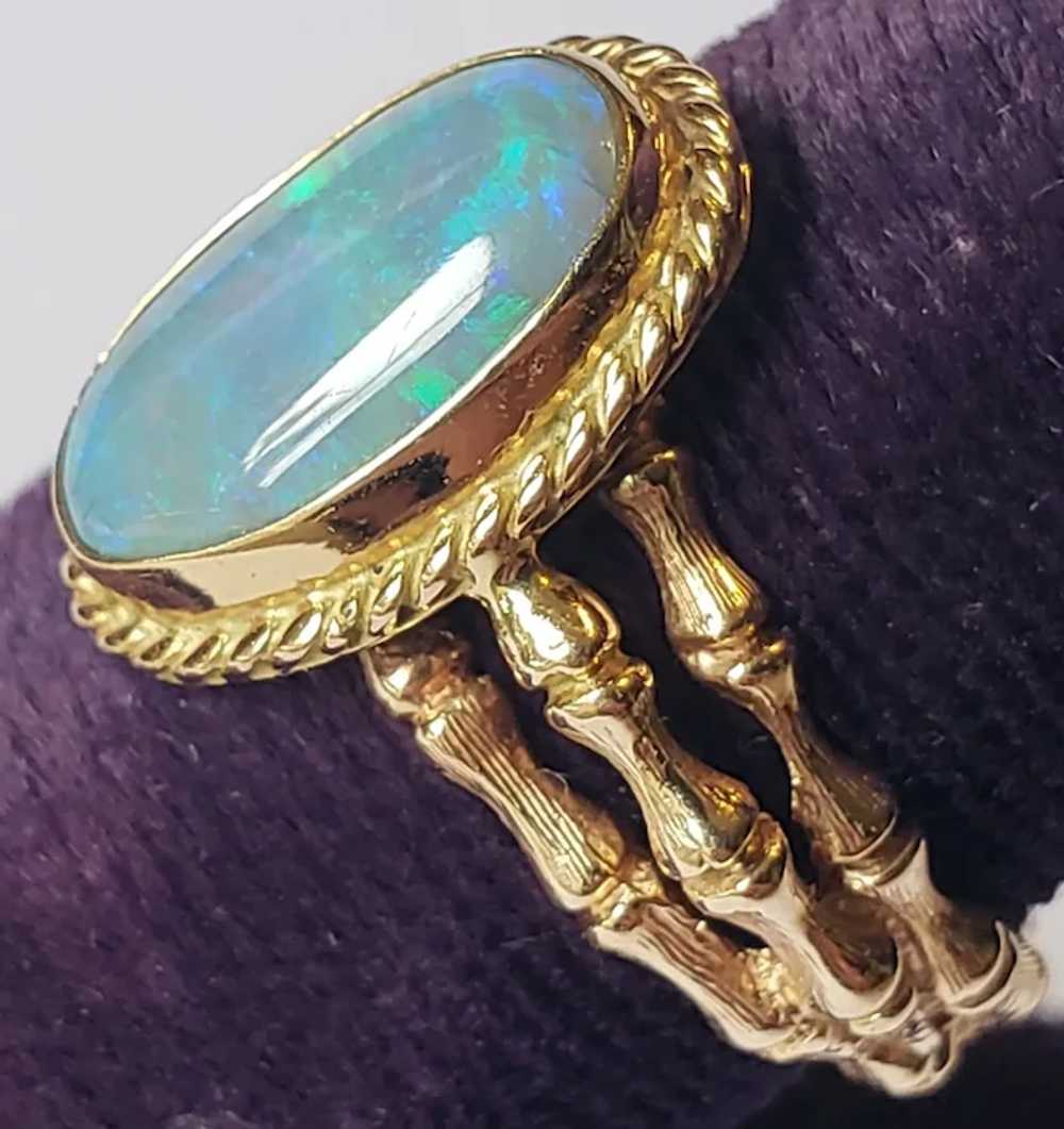 Lovely 14K Gold Vintage Opal Ring - image 4