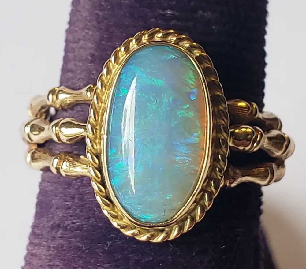Lovely 14K Gold Vintage Opal Ring - image 5