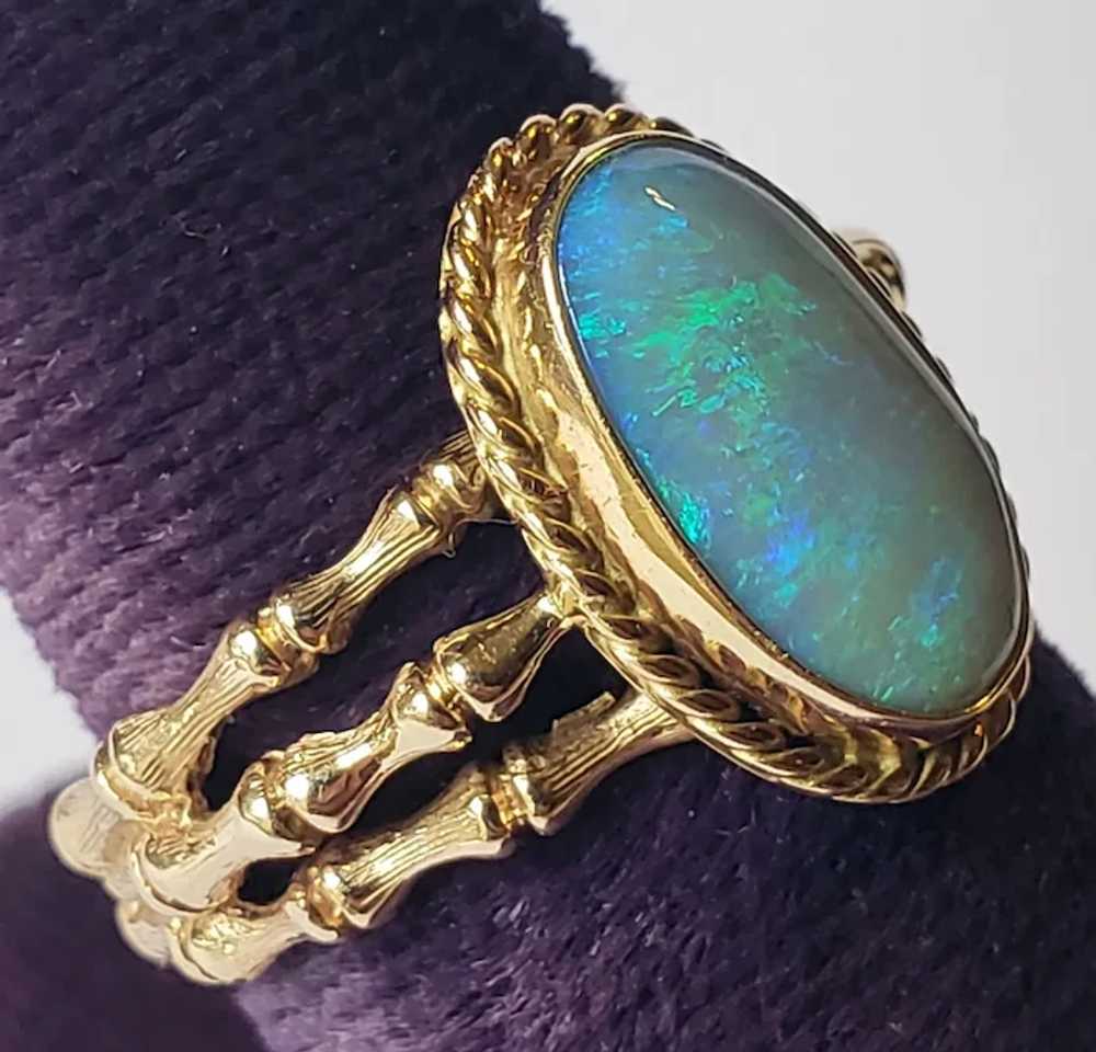 Lovely 14K Gold Vintage Opal Ring - image 6
